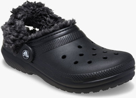 Crocs Crocs Toddler Classic Fleece Lined Clog - כפכפי פרווה קרוקס בצבע שחור לילדים מידות קטנות