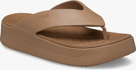 Crocs Crocs Getaway Platform Flip - כפכפי אצבע פלטפורמה קרוקס לנשים בצבע שוקולד חלב