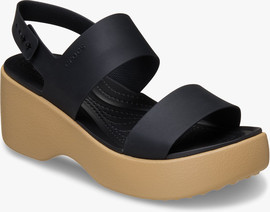 Crocs Crocs Brooklyn Sky Sandal - סנדלי פלטפורמה קרוקס ברוקלין סקיי לנשים בצבע שחור/חום קשיו