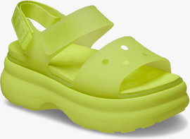 Crocs Crocs Soho Frosted Y Strap Sandal - סנדלי פלטפורמה קרוקס לנשים בצבע צהוב זרחני