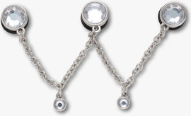 Crocs Crocs Silver Triple SMT Gem Chain - שרשרת ג'יביטים לקרוקס