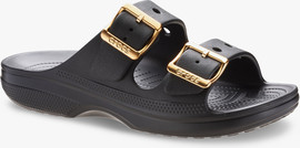Crocs Crocs Saturday Metallic Buckle Sandal - סנדלי קרוקס לנשים בצבע שחור