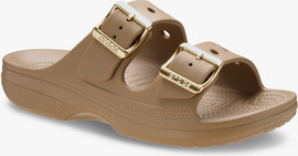 Crocs Crocs Saturday Metallic Buckle Sandal - סנדלי קרוקס לנשים בצבע חום כהה ספירה