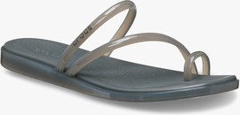 Crocs Crocs Miami Jelly Toe Loop Sandal - סנדלי קרוקס מיאמי לנשים בצבע קרבון ג'לי