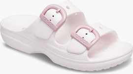 Crocs Crocs Saturday Enamel Buckle Sandal - כפכפי קרוקס לנשים בצבע ורוד קרחוני