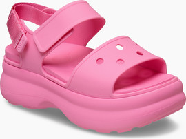 Crocs Crocs Soho Y Strap Sandal - סנדלי פלטפורמה סוהו קרוקס לנשים בצבע ורוד לימונדה