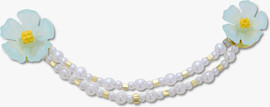Crocs Crocs Jibbitz Blue Flower and Pearl Chain - ג'יביטים קרוקס