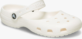 Crocs Crocs Classic Ballet - כפכפי בובה קרוקס לנשים בצבע לבן גיר