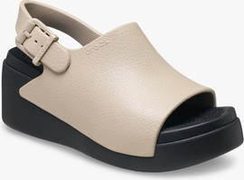 Crocs Crocs Dylan Platform Slide - סנדלי פלטפורמה קרוקס דילן בצבע בז'/שחור לנשים