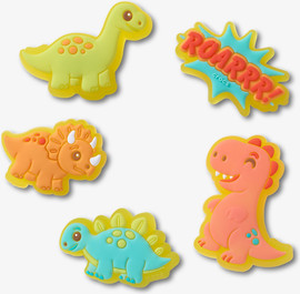Crocs Crocs Jibbitz Lights Up Little Dinos - מארז 5 ג'יביטים קרוקס דינוזאורים עם אורות
