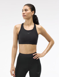 Hoka HOKA W HUPANA SPORTS BRA REMOVABLECUP - גוזיית ספורט הוקה לנשים בצבע שחור