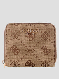 GUESS ארנק Guess Melinda Logo Slg Sml Zip Arnd נשים - גס - Brown
