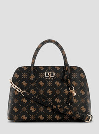 GUESS תיק Guess Emelie Logo 2 Comp Satchel נשים - גס - Brown