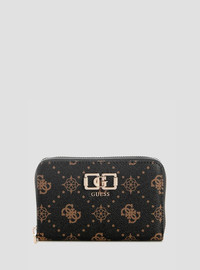 GUESS ארנק Guess Emelie Logo Slg Med Zip Around נשים - גס - Brown