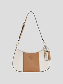 GUESS תיק Guess Noelle Ii Top Zip Shoulder Bag נשים - גס - Beige