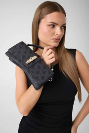 GUESS תיק Guess Yvonne Logo Mini Top Handl Flp נשים