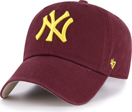 47 brand כובע מצחייה רך בורדו NY