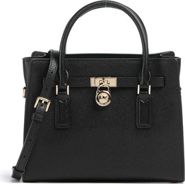 MICHAEL KORS תיק מייקל קורס Hamilton Moderne Small Pebbled Leather Satchel נשים - מייקל קורס - Black
