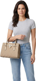 MICHAEL KORS תיק מייקל קורס Hamilton Moderne Small Textured Satchel נשים - מייקל קורס - Brown