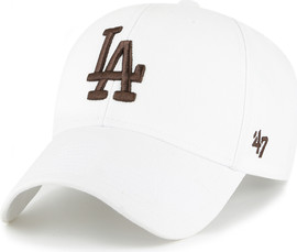 47 brand כובע מצחייה מובנה מכותנה צבע לבן LOS ANGELES DODGERS