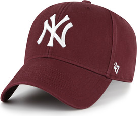 47 brand כובע מצחייה  מובנה מכותנה צבע בורדו NY Yankees