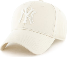 47 brand כובע מצחייה מובנה בצבע אבן  מכותנה NY Yankees