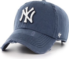 47 brand כובע מצחייה רך כחול נייבי משופשף – CLEAN UP  NY