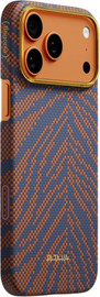 PITAKA PITAKA Breath of Veins Edge Case iPhone 17 Pro Burning Orange - מגן סיב ארמיד פרימיום לאייפון 17 פרו