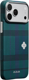 PITAKA PITAKA Flora in Grid Edge Case iPhone 17 Pro Forest Dawn - מגן סיב ארמיד פרימיום לאייפון 17 פרו