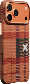 PITAKA PITAKA Flora in Grid Edge Case iPhone 17 Pro Cloud Dusk - מגן סיב ארמיד פרימיום לאייפון 17 פרו