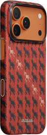 PITAKA PITAKA Happiness Rides Edge Case iPhone 17 Pro Max Cinnabar Steed - מגן סיב ארמיד פרימיום לאייפון 17 פרו מקס