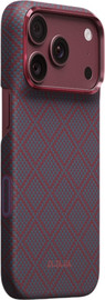 PITAKA PITAKA Argyle Blue's Red Edge Case for iPhone 18 Pro - מגן סיב ארמיד פרימיום אדג' לאייפון 18 פרו