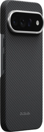 PITAKA PITAKA Classic Black-Grey Twill Edge Case for Pixel 11 Pro XL - מגן סיב ארמיד פרימיום לפיקסל 11 פרו XL