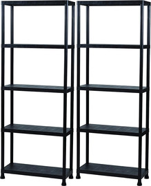 S-Free כוננית מדפים מפלסטיק 5 קומות | 80x40x174.5 ס"מ | תוצרת אירופה | זוג -2 יח