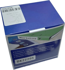 Razink סרט מדבקה תואם Brother DK-22205 גליל מדבקות תרמי רציף 62 מ"מ
