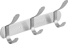 Aquila קולב מגבות 3 ווים Set & Stick עגול כרום מוברש