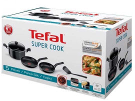 Tefal סט סיר ומחבתות  -5 חלקים גימור שחור