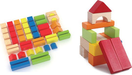 I AM Toys קוביות עץ 80 חלקים בדלי