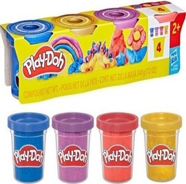 Play-Doh מארז 4 צבעים מבריקים מטאליים פליידו