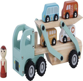 Pit Toys משאית גרר מעץ