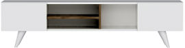 Tudo Design מזנון טלויזיה לבן בשילוב טבעי דגם Adel White