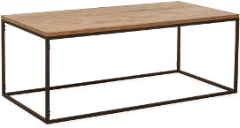 Tudo Design שולחן סלון מברזל בשילוב משטח עץ תעשייתי דגם פלג