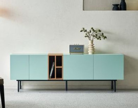 Twins design מזנון מעוצב דגם שיקגו ברוחב 200 ס"מ בצבע טורקיז מבית TWINS DESIGN