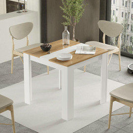 Twins design פינת אוכל מרובעת בצבע לבן משולב עץ לבחירה דגם טלאור מבית Twins Design