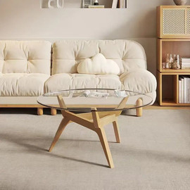 Twins design שולחן סלון מעץ בשילוב זכוכית במגוון בצבע עץ בהיר דגם פרל מבית Twins Design