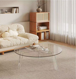 Twins design שולחן סלון מעץ בשילוב זכוכית בצבע שקוף דגם לירוי מבית Twins Design