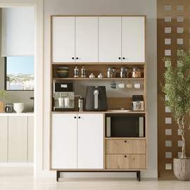 Twins design ארון שירות למטבח /למשרד בצבע לבן בשילוב עץ בהיר דגם רוזו מבית Twins Design