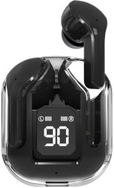 Gti אוזניות אלחוטיות BLUETOOTH עם טעינה מגנטית וצג חיווי סוללה צבע שחור