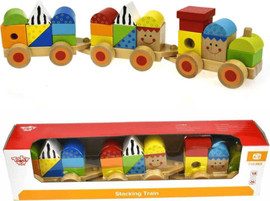 Tooky Toy רכבת ערמת צורות Tooky Toy Multicolored Stacking Train TKB383