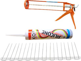 Cortico 50 דוקרנים לפאנל סולרי להרחקת יונים כולל סיליקון ואקדח תואם במתנה